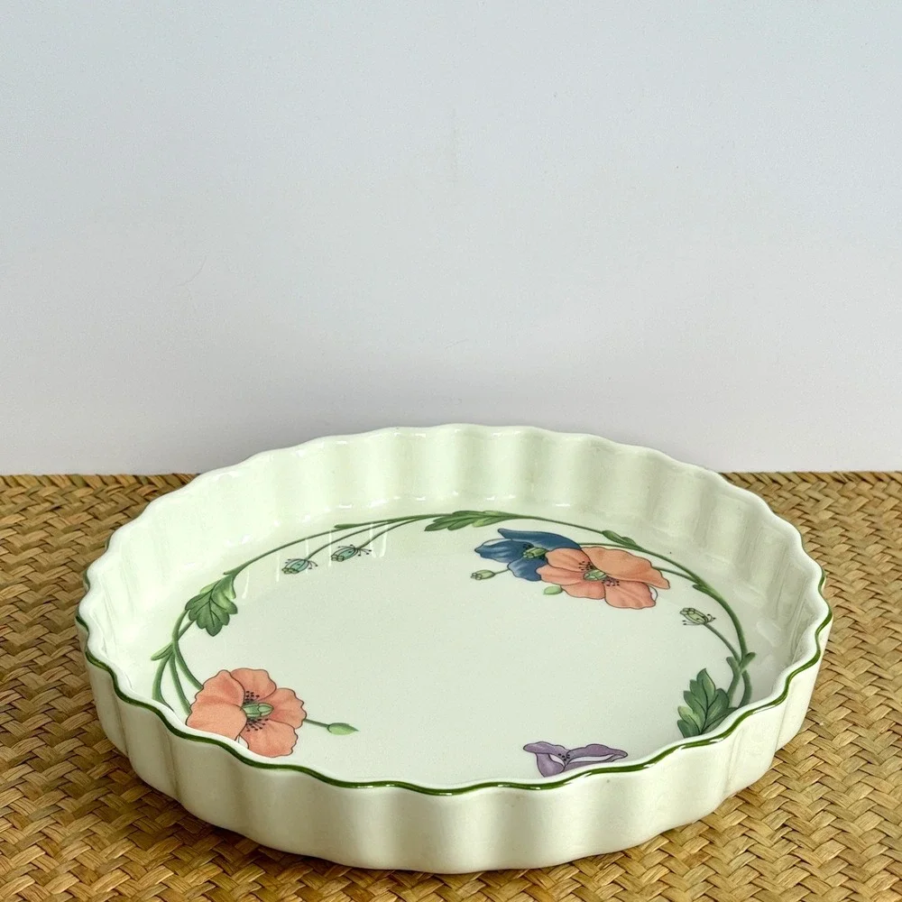 Villeroy & Boch Vilbofour Amapola Fluted‎ Quiche Tart Dish Porcelain Germany